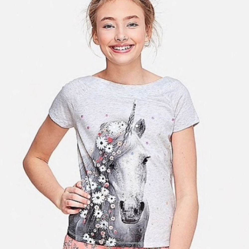 Justice Unicorn Graphic Sequins T-shirt 14/16